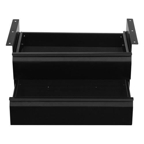 2 Layer Steel Under Desk Drawer Slide Out Dual Tier Under Desk Drawer Organizer - Picture 6 of 12