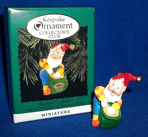 Hallmark 1996 Rudolph's Helper Miniature Keepsake Ornament Reindeer Food QXC4171