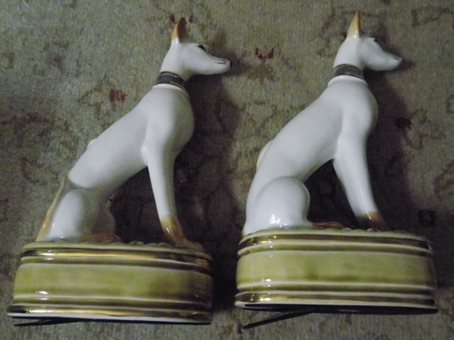 Juego de pares de 2 ANDREA por SADEK cerámica Whippet galgo perro Art Deco Japón usado en excelente estado - Imagen 13 de 15