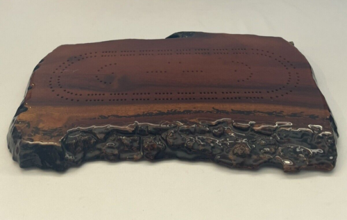 Cribbage Board Myrtlewood Live/Raw/ Natural Edge Handmade Set W/pegs - Picture 2 of 21