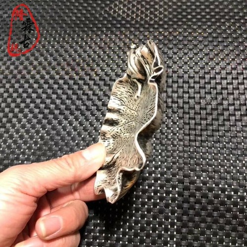 Antique Bronze Collect Silver-Plated Copper-Nickel Alloy Retro Lotus Leaf - Picture 2 of 6