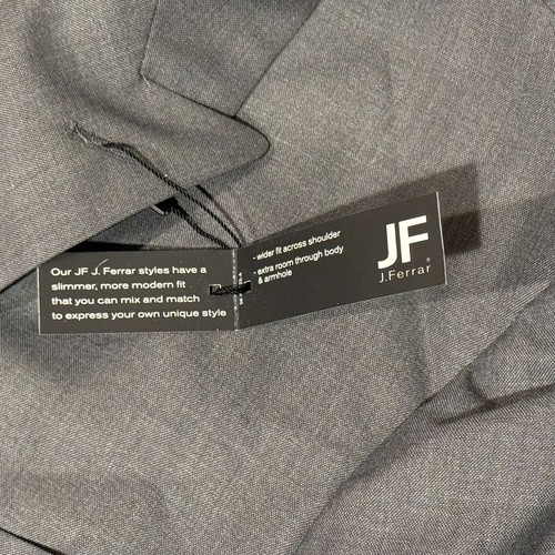 JF J Ferrar Suit Jacket Mens 54X BGLG Gray Sharkskin 2 Button Front Peak Lapel - Picture 9 of 19