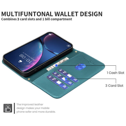 Magnetic Grid Leather Wallet Strap Phone Case For Google Pixel 8 9 Pro XL 8A - Picture 5 of 18