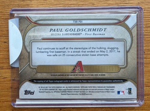 Paul Goldschmidt Topps Triple Threads Auto #04/18 - Bild 4 von 4