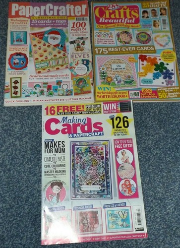 PAPIER BASTELN SCHÖNES BASTELN KARTEN KONVOLUT 3 x TASCHENBÜCHER ZEITSCHRIFTEN