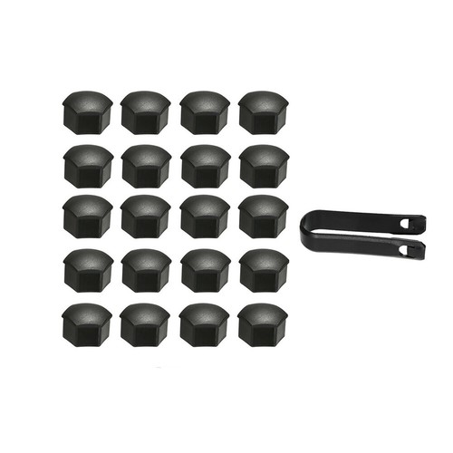 20pcs 21mm Black Car Wheel Tyre Lug Cap & Lug Nut Cover Puller For Tesla Model 3 - Picture 4 of 8