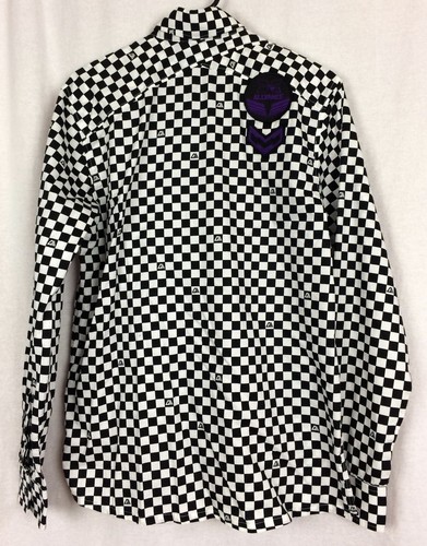 Men's Allyance No Gen Checkered Shirt Button Down Long Sleeve Patches Size M - Picture 9 of 12
