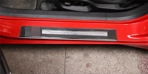 Cubierta protectora contra rasguños de umbral de puerta exterior de fibra de carbono para Chevrolet Corvette C7 2014-19 - Imagen 3 de 7