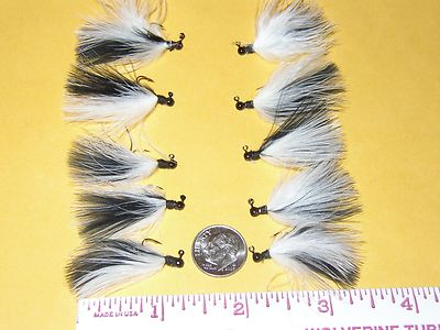 BLACK HAND TIED MARABOU MICRO JIGS TROUT 1//80 oz