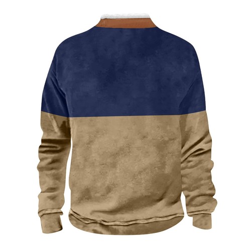 Men's Standing Collar Spring Autumn Sweatshirt Outdoor Casual Sweatshirt Tops - Picture 15 of 36