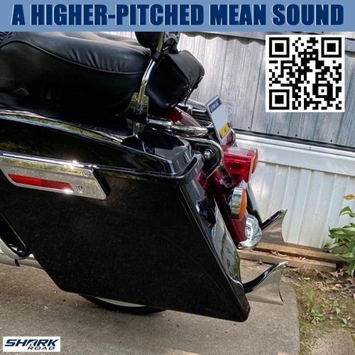 33”Fishtail Exhaust Pipe Slip Ons for Harley Touring Road King 2017-UP Chrome - Picture 3 of 12