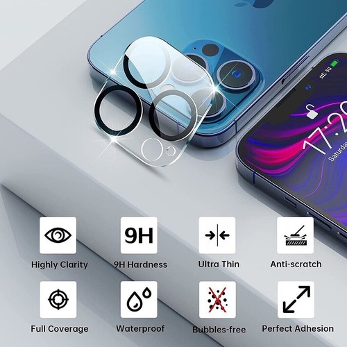 Verre Trempé Protection Objectif Caméra Arrière iPhone 15 14 13 12 11 Pro Glass - Photo 23 sur 25