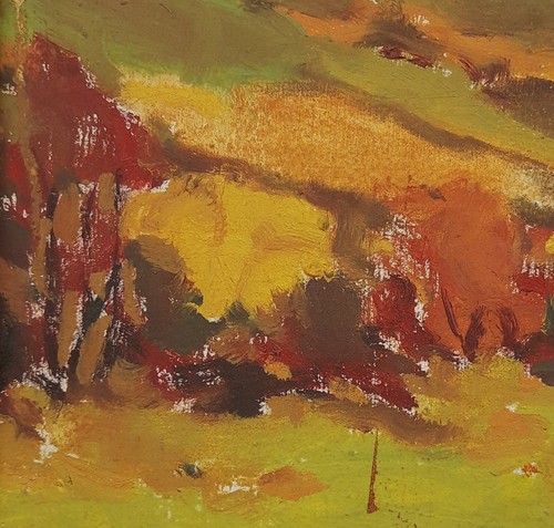 Yellow Autumn, Landscape with Church, Original Oil, Ukrainian artist Koniv - Bild 4 von 13