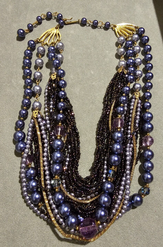 Miriam Haskell 1945 Peacock Beads Bracelet Earrings 16 Strand Necklace Set RARE - Picture 16 of 19