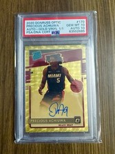 2020 Donruss Optic Precious Achiuwa Gold Vinyl 1/1 Rookie Auto PSA 10 #170