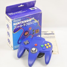 Nintendo 64 CONTROLLER Bros Blue NUS-005 Boxed Official Tested 0160