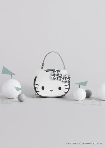 HELLO KITTY x BRILMY Mini Cosmetic Pouch Gray Zip Around with Handle Japan - Picture 7 of 8