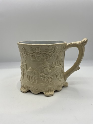 Antique Victorian Drab Ware Relief Moulded Pot (S) - Picture 23 of 24