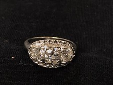 14KT White Gold Lady  s Cast Wedding Ring - Size 6