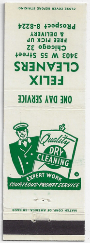 Felix Cleaners Chicago 32 Abb. FS Leer Streichholzheftchenhülle - Bild 2 von 3