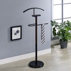 Kings Brand Furniture Metal Suit Valet Stand Clothes Rack, Jacket Hanger, Black