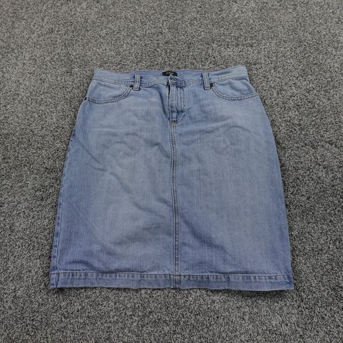 VINTAGE J Crew gonna donna grande 12 blu chiaro denim jeans matita preppy Y2K 00s