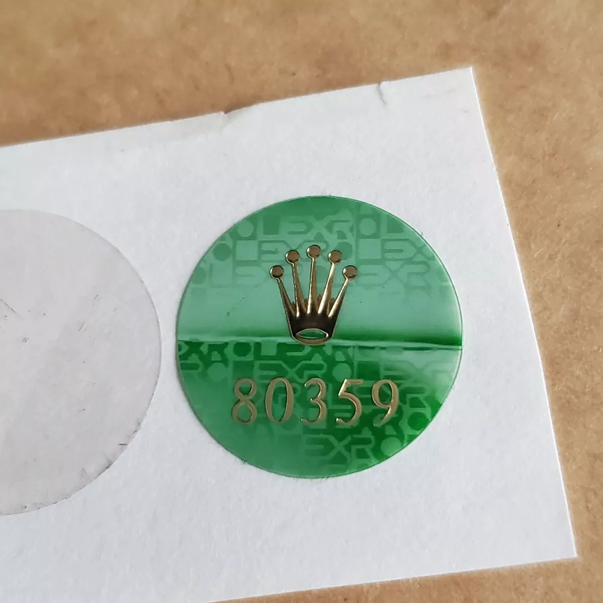 Rolex 80359 White Gold Pearlmaster Case Back Hologram Sticker