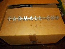 Farmall Cub Tractor Good Original Ih Chrome Hood Emblem F-a-r-m-a-l-l-c-u-b