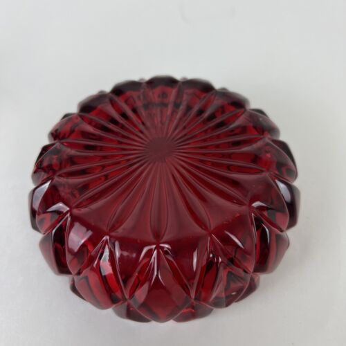 Vintage Shannon Ruby Red Crystal Hershey Kiss Candy Dish w/Lid 5 1/2" x 5" - Picture 3 of 7