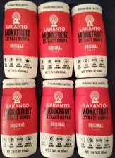 6 Lakanto Monkfruit Extract Liquid Drops 1.76 fl.oz Monk Fruit Original SALE!!!