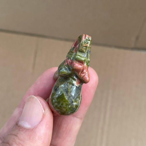 2 piece Natural green stone carving elephant Christmas gift - Picture 11 of 11