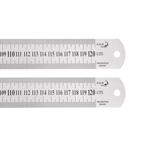 2Pcs Stainless Steel Ruler 47"x1/20"x1-1/2" Straight Edge Measuring Tools
