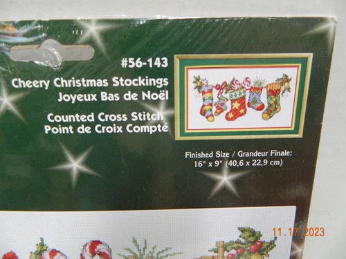 Janlynn #56-143 Cherry Christmas Stockings Cross Stitch Kit - Picture 4 of 5