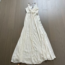Reformation Bray V Neck Twist Front Maxi Dress Gown Bridal Ivory Wedding - Sz 2