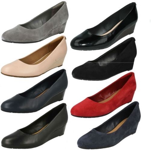 Damen Clarks ohne Bügel Keilabsatz Schuhe Label - Vendra Bloom - W Damen Clarks ohne Bügel Keilabsatz Schuhe Label - Vendra Bloom - W