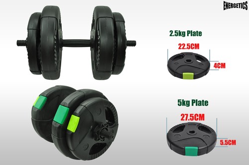47kg - 45cm Dumbell Bar & 120cm Curl Barbell Weight Set - 2.5kgx4 + 5kgx6 Plates - Picture 4 of 9