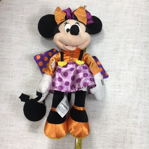 Set of 2 Disney Minnie Mouse 10” Plush Halloween Witch & Bat Costume Teddy Bears - Picture 9 of 15