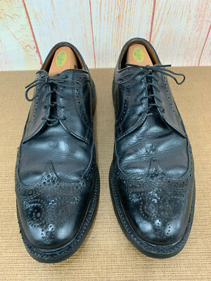 Vintage Sears Black Leather Wing Tip Shoes Essex Magic  display picture 1