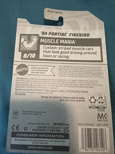 Hot Wheels 84’ Pontiac Firebird 2021 Muscle Mania 8/10 Hot Wheels Mattel 2021 - Picture 3 of 3