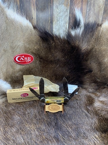 1996 Case Big Chief Canoe Knife With Genuine Stag Handles Mint In Box - 482 - Picture 5 of 17