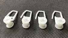 4 Gardinengleiter - Rollringe, Gardine, Vorhang, Öse 10mm, weiß, Doppelrolle