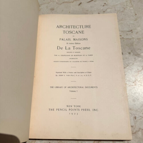 John V. VAN PELT / Architecture Toscane 1923, Pencil Point Press - Picture 4 of 13