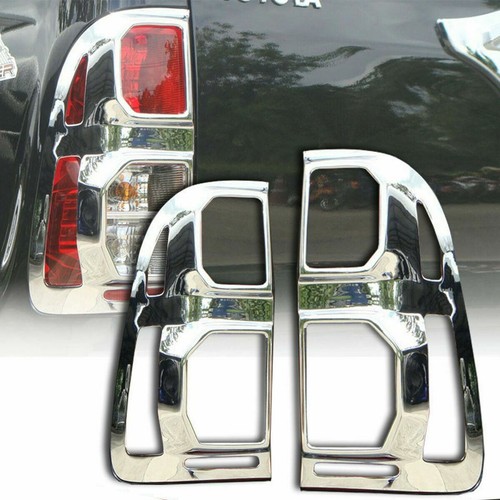 Passend Toyota Hilux 2011-2016 CHROM RÜCKLEUCHTE RÜCKLEUCHTE ABDECKUNGEN BLENDEN SURROUND - Bild 1 von 8