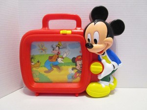 Vintage-Disney-Arco-Mickey-Mouse-Musical-Wind-Up-Musical-Scrolling-TV-Toy-WORKS