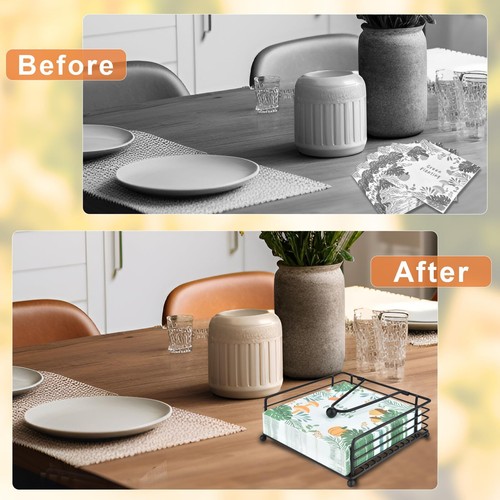 Napkin Holder For Table & Kitchen Modern Flat Napkin Dispenser For Home & Outdoo - Picture 4 of 6
