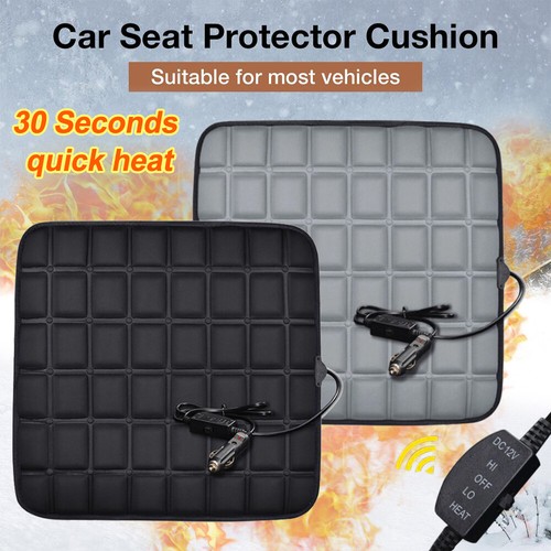 Universal Car Heated Seat Cushion Winter Seat Cover 12V Heater Warmer Pad Black - Picture 3 of 14