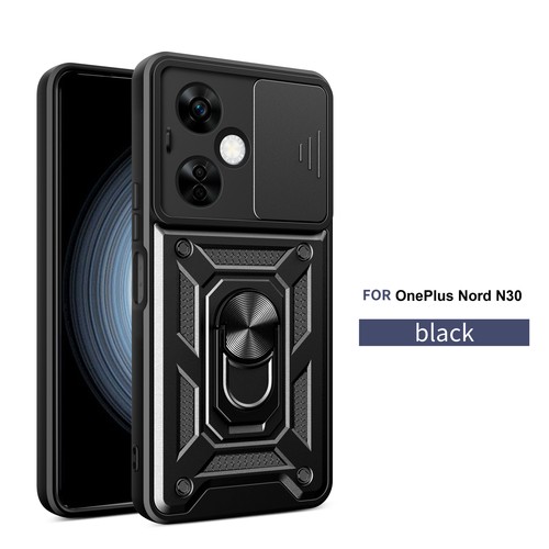 For OnePlus Nord N30, Hybrid Armor Slide Lens Camera Cover Ring Holder Case - Picture 12 of 22