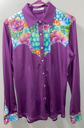 NEU MIT ETIKETT DAMEN RANCH DRESS'N SMALL WESTERN PERFORMANCE RODEO SHIRT