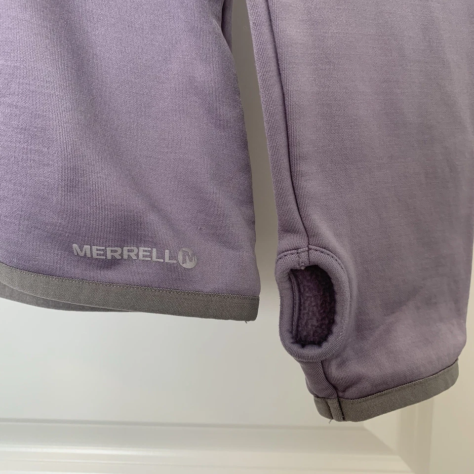 Merrell женщин размер средний длинным рукавом фиолетовый с капюшоном под рубашка флисовый топ  - Изображение 4 из 4