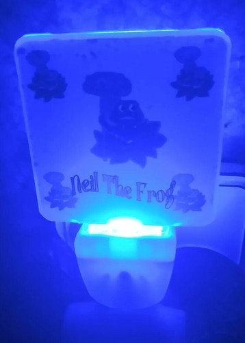 Neil The Frog Theme Blue Light Nightlight + 2 Stickers - Picture 2 of 3